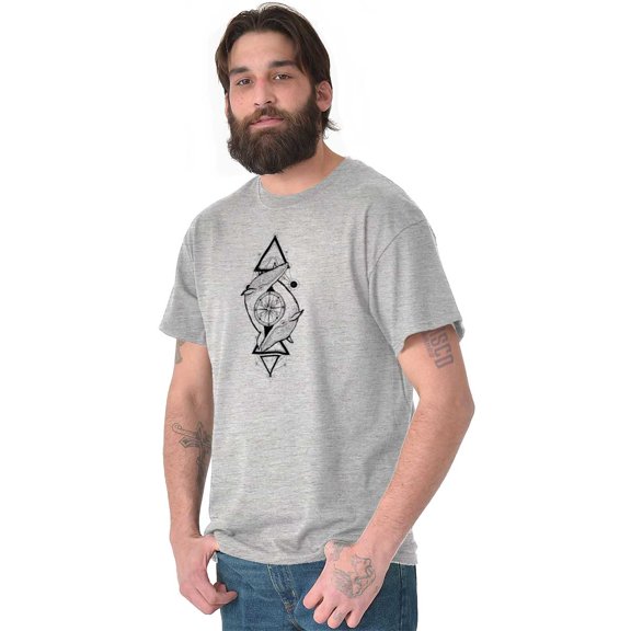 Dual Whales Compass Spirit Animal Men's Graphic T Shirt Tees Brisco Brands X