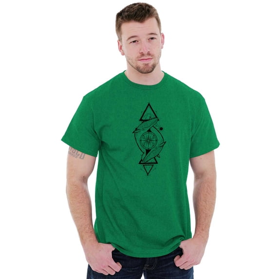 Dual Whales Compass Spirit Animal Plus Size Crewneck Graphic Tee Shirt Brisco Brands 3X
