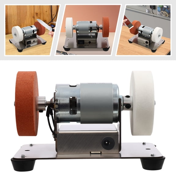 Dual Wheel Benchtop Sander, 96W Copper Motor Sander Tool, 6000 RPM Grinder for Sharpening Polishing, Low Noise 50dB