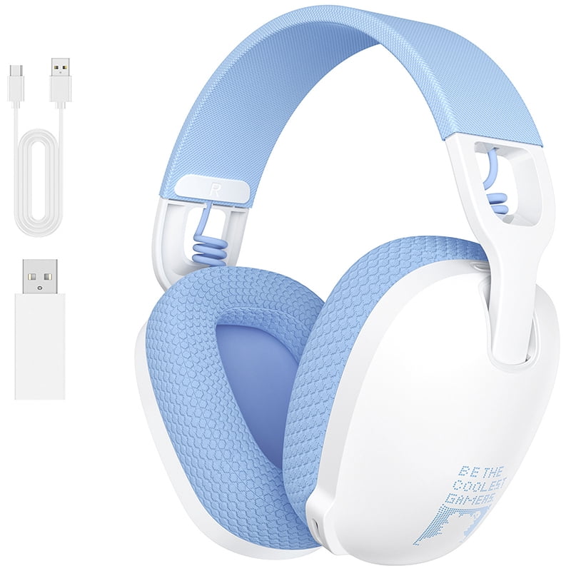 Dual Wireless Gaming Headset with Noise-Cancelling Microphone, On-Ear Headphones for Sports and Travel