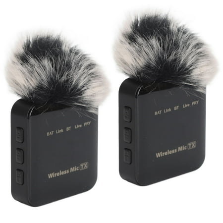 Dual Wireless Lavalier Microphone for Phone Laptop Computer Omnidirectional Lapel Video Recording Interview Vlogging