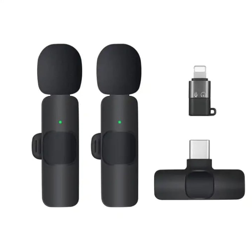 Dual Wireless Lavalier Microphone for iPhone,Type-c Clip-on Mini Lapel Mics with Clip for YouTube/Facebook/Live Stream/Interview Plug-Play Lapel Microphone