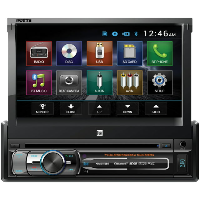 Dual XDVD156BT 7" Single-Din DVD Receiver with Motorized Touchscreen, New