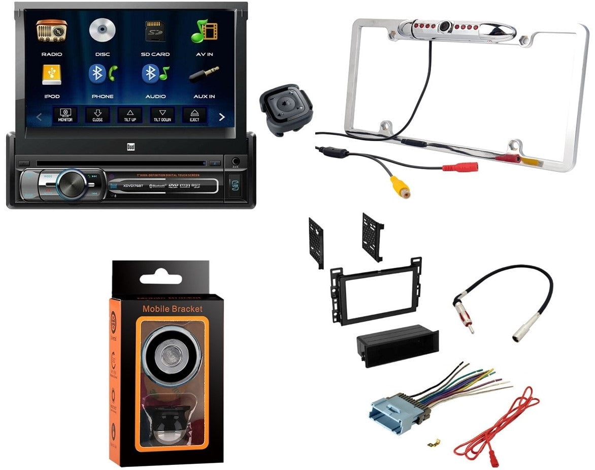 Dual XDVD176BT 7" Touchscreen Single DIN Car Stereo CAM1500S Rear