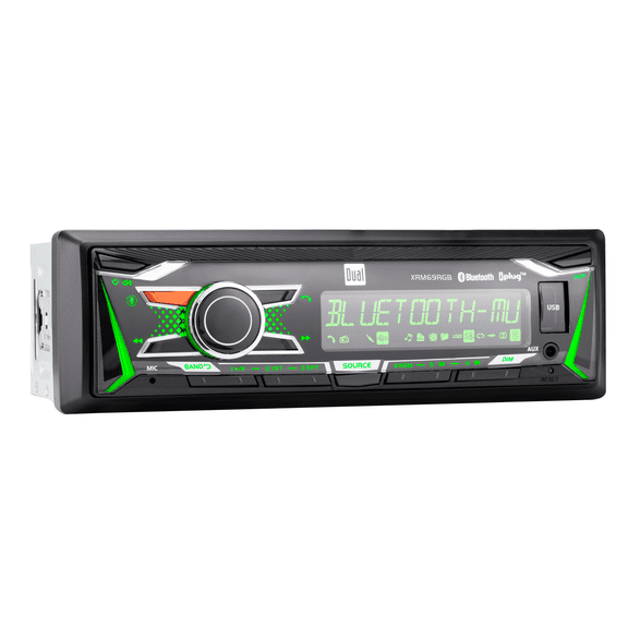 Dual Electronics XRM69RGB Single DIN Car Stereo, Bluetooth, RGB Colors, AM/FM, USB