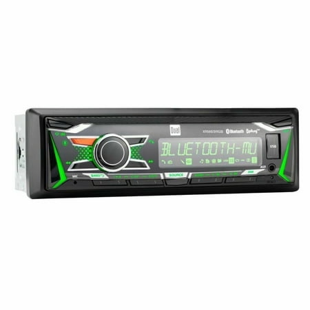 Dual XRM69RGB Single DIN Bluetooth Car Stereo with RGB Lighting and iPlug Smart Remote App, New