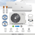 thumbnail image 1 of Dual Zone 21 SEER2 Ductless Mini Split Air Conditioner Inverter Wifi Heat Pump 220V, 1 of 17