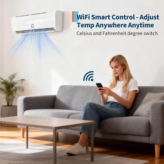 Dual Zone 35,000 BTU Ductless Mini Split Air Conditioner & Heater, 19 SEER2 Inverter, 18K+24K Indoor Units, Pre-Charged Refrigerant, WiFi Smart Control, Quiet, Energy Efficient HVAC, 208-230V
