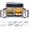 thumbnail image 1 of Dual-Zone Air Fryer Toaster Oven Combo, 28 QT Extra Large, Non Toxic Stainless Steel Convection with French Door, Countertop Airfryer Window, Racks, Rotisserie, Dehydrator, ETL Rated, 1 of 5