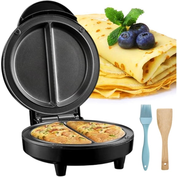 Dual Zone Electric Omelette Maker, Double Sided Heating Non-Stick Electric Griddle for Omelets Pancakes Sandwiches
