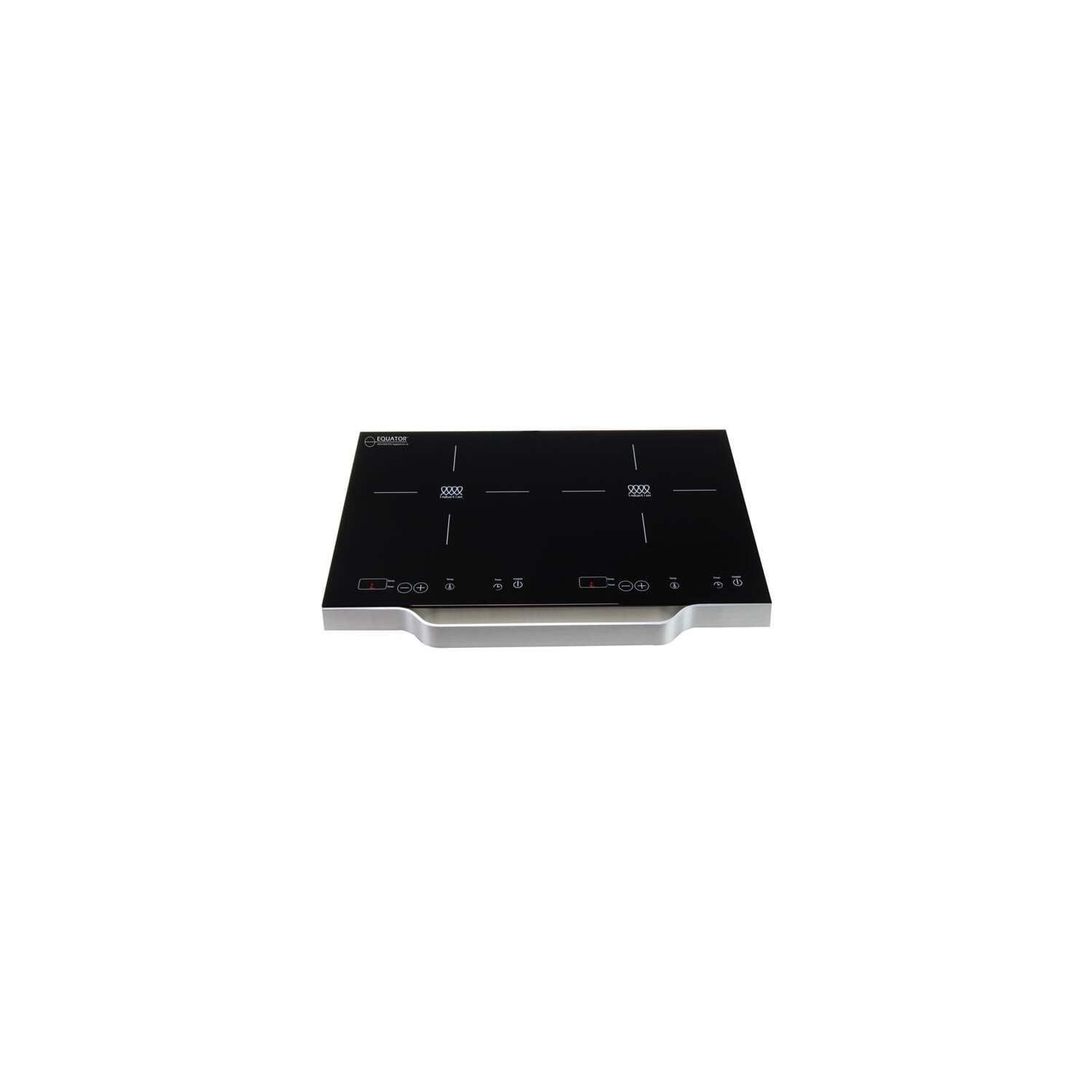 Black and Stainless Dual Burner Portable Induction Cooktop with Touch Control
