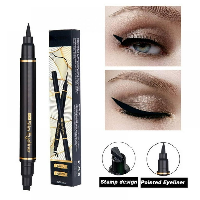 Dual-ended Winged Eyeliner Stamp, Waterproof Black Seal Pencil 