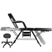 Dual - function Lie/Sit Massage Bed, Tattoo Chair, Extra - thick & Wide Brackets 881 - lb Load - bearing, Detachable Handles, with 250 - lb Chair. Applicable for Tattoo & Lash, for Clinics