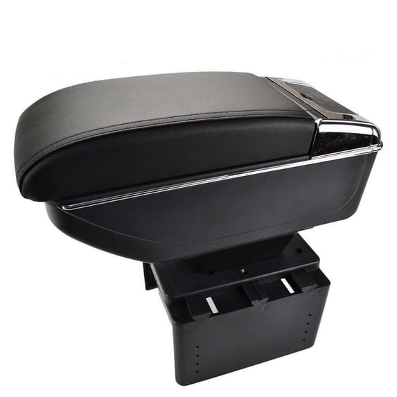 Dual-layer Universal Car Armrest Box Duel Center Console Content Arm Rest Black