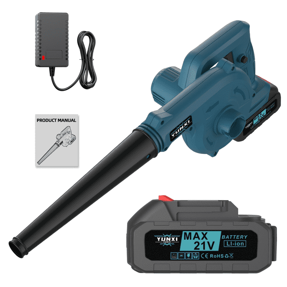 Dual mode lithium battery wireless blower/vacuum cleaner: handheld garden leaf blower, powerful for cleaning yard lawns, fallen leaves, and lanes. Comes with a dust bag to handle light and thin snow