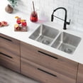 thumbnail image 1 of Stylish Dual Mount 29" Stainless Steel Double Bowl Kitchen Sink with Strainers S-414T, 1 of 11