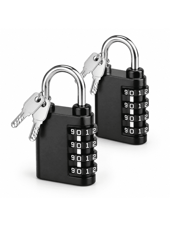 Dual-opening: Key Orbination Lock Tsa Approved For Luggpelican Case Travel Gym School Bag (black 2 Pack)