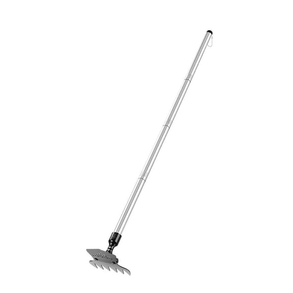 Dual-purpose Iron Rake & Garden Hoe for Gardening and Weeding, Heavy Duty Iron Weeding Hoe, Rake for Dethatching Lawn, Garden Weed Puller Tools for Backyard Lawn Loosening
