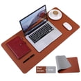 thumbnail image 1 of Dual-sided Leather Desk Pad-35.4" x 17.7",GOOUDO Mouse Pad Office Desk Mat,Non-Slip PU Leather Desk Blotter & Laptop Desk Pad Waterproof Desk Writing Pad for Office and Home (Brown/Grey), 1 of 8