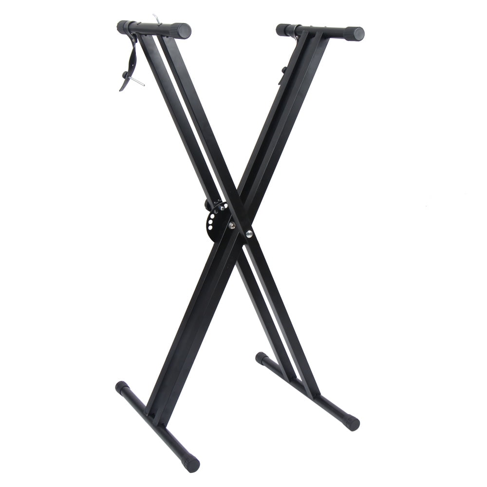 Dual-tube X-Shape Keyboard Stand Black