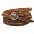 thumbnail image 1 of Dual-use Items Leather Cord Bracelets/Chain Belts with Alloy Findings Flat Round Silver Peru 39.8 inch(101cm) 6mm Wide, 1 of 3