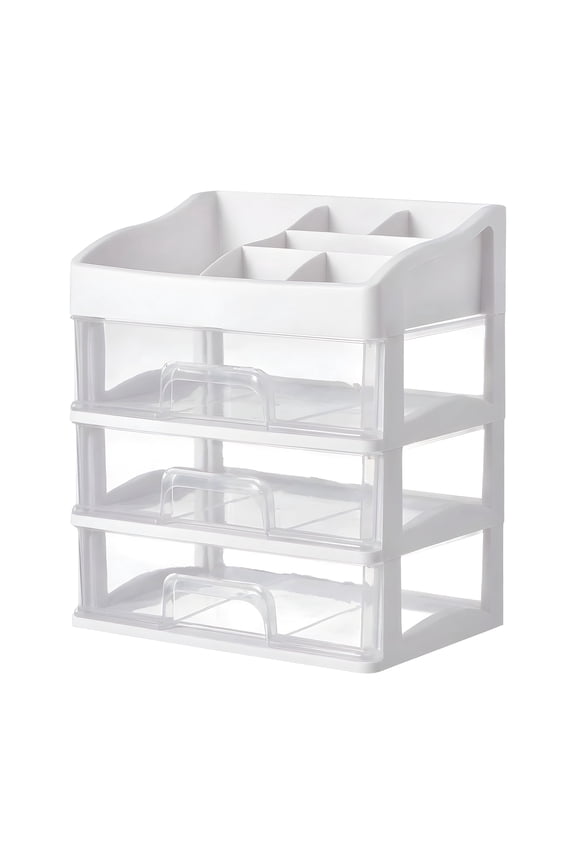 Makeup Organizer with 3 Drawers, Emapoy Makeup Box, Makeup Storage for Vanity, Bathroom Counter