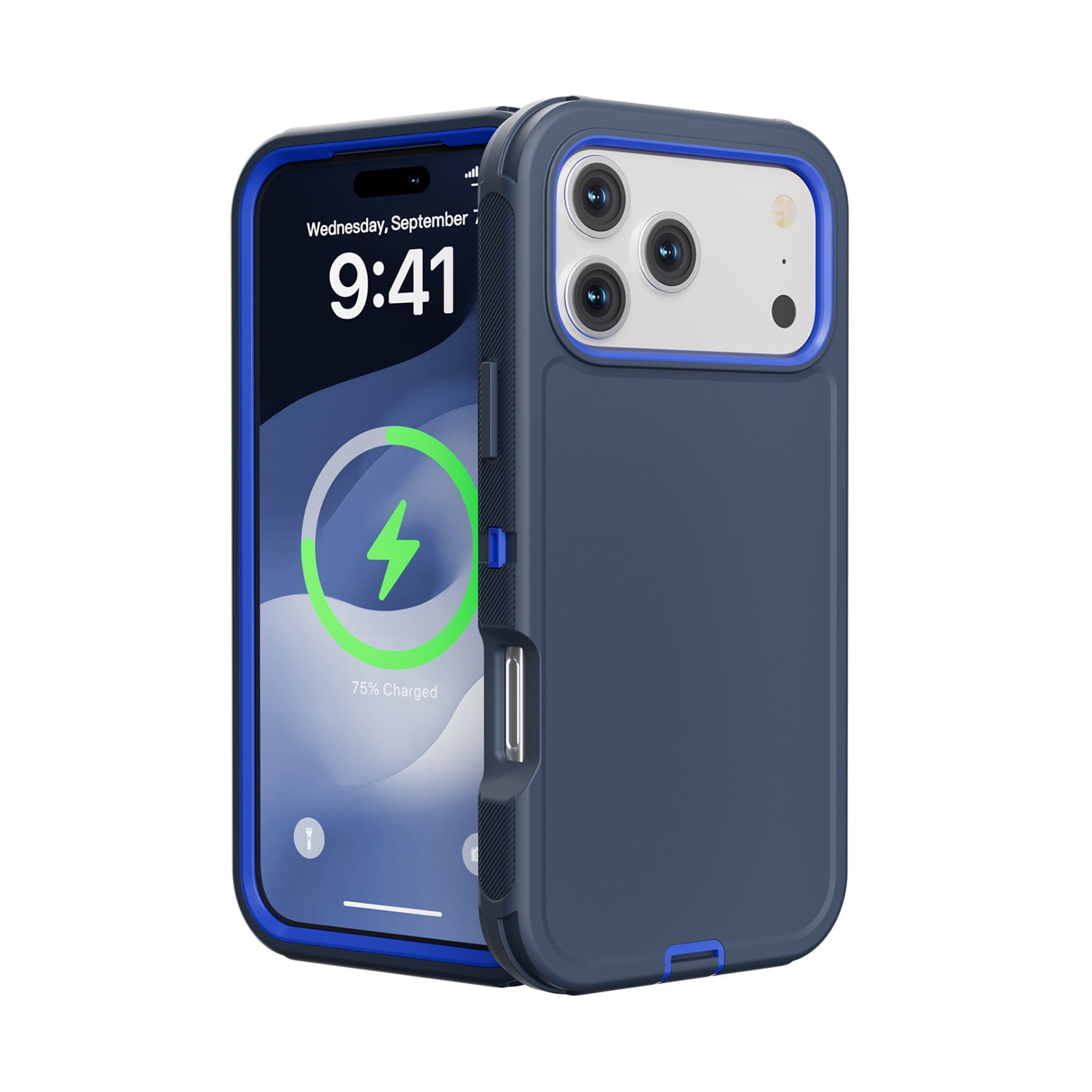 DualPro Defense Case Built for iPhone 17 Pro Max - Dark Blue & Blue