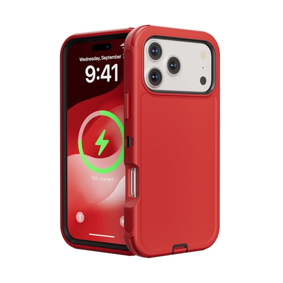 DualPro Heavy Shield Case for iPhone 17 Pro Max - Red & Black