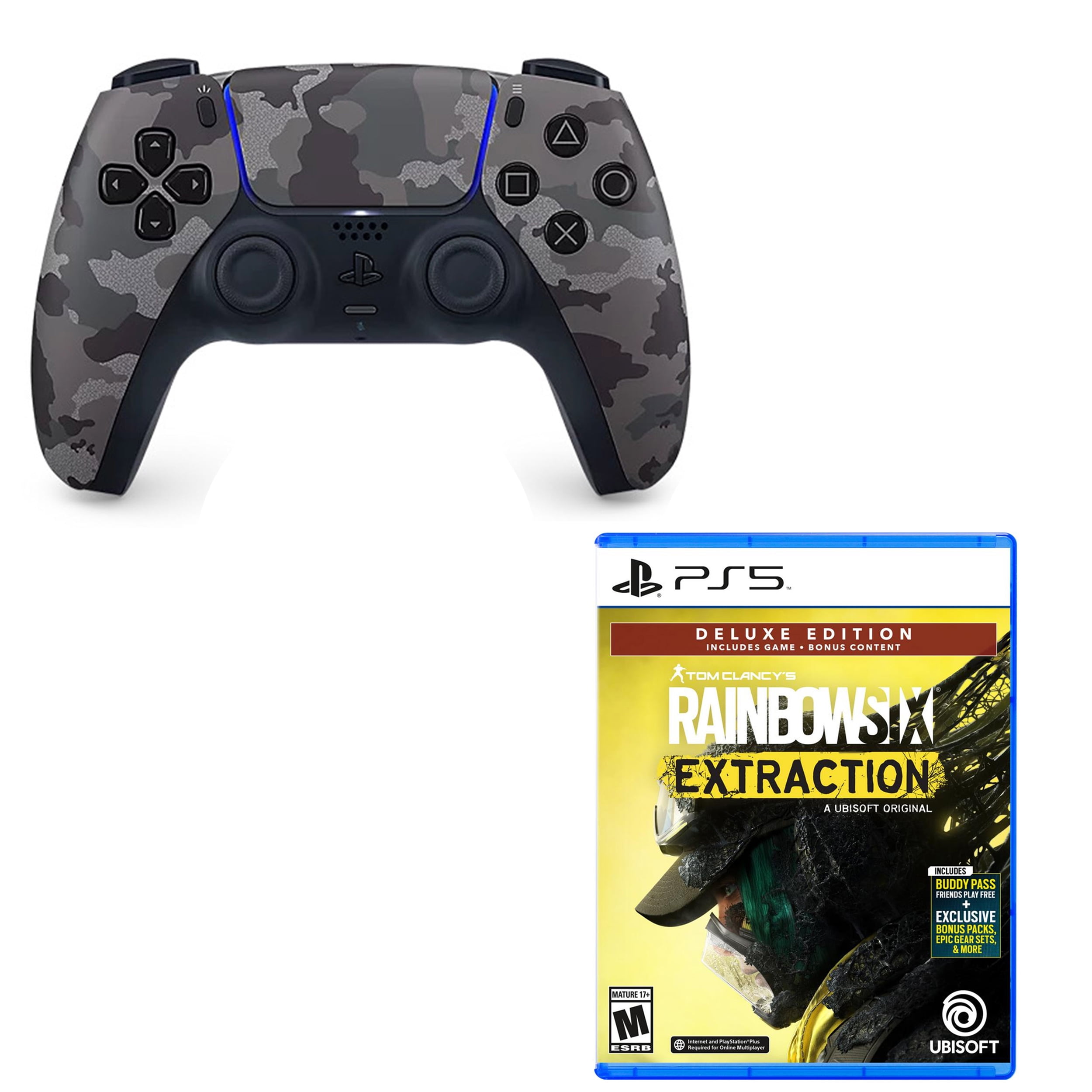 DualSense Controller in Camo Gray with Rainbow Six Extraction