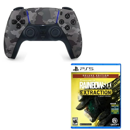 DualSense Controller in Camo Gray with Rainbow Six Extraction