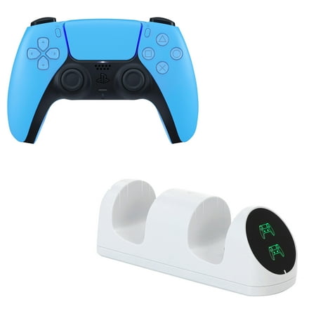 DualSense Controller in Starlight Blue with Charging Dock