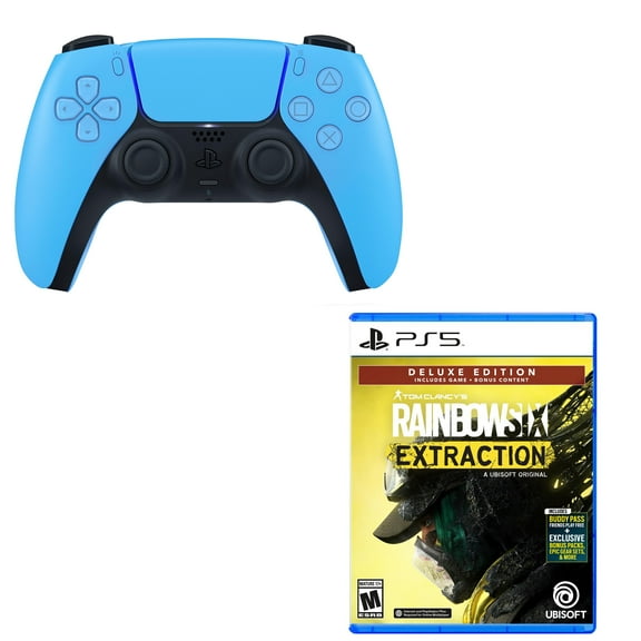 DualSense Controller in Starlight Blue with Rainbow Six Extraction