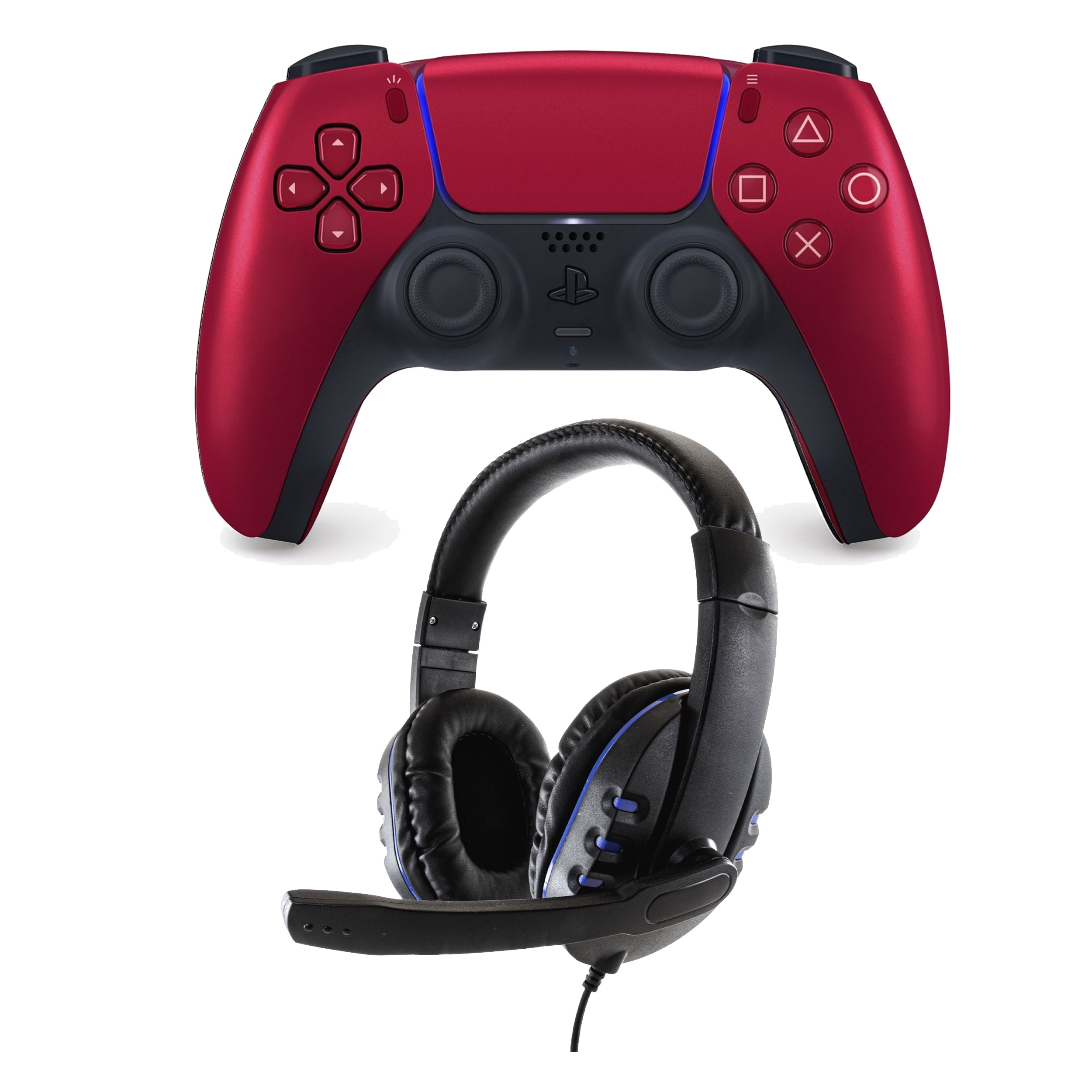 DualSense Controller in Volcanic Red with Universal Headset