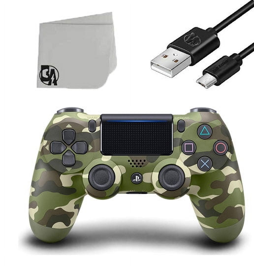 DualShock PlayStation 4 Wireless Green Camo Controller with Charging Cable  BOLT AXTION Bundle Used Excellent 