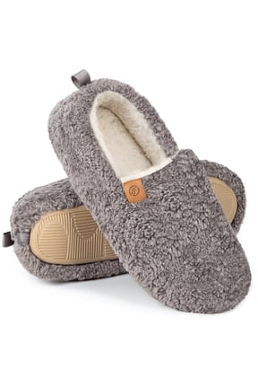 Women's Soft Curly Comfy Full Slippers Memory Foam Lightweight House Shoes Cozy Warm Loafer with Polar Fleece Lining