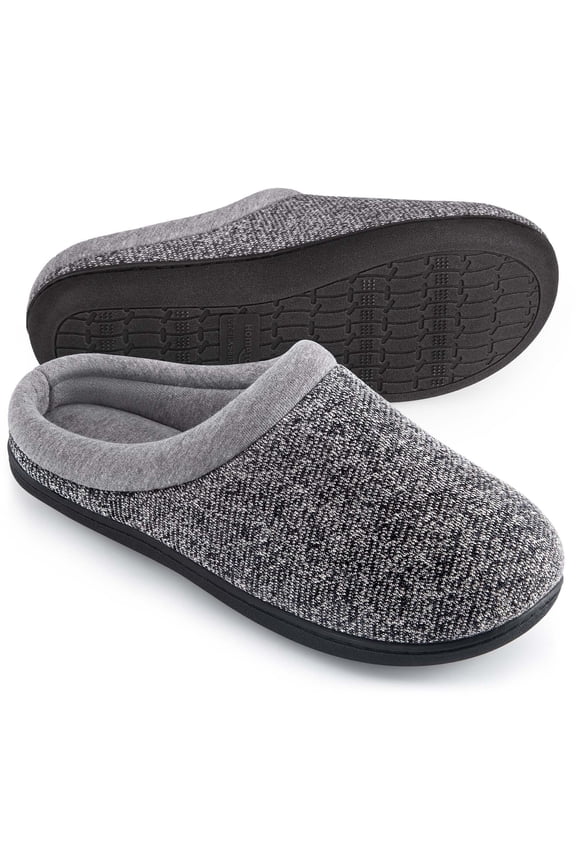 Women's Warm Cotton Knit Memory Foam Slippers Soft Yarn House Slippers with Anti Slip Sole