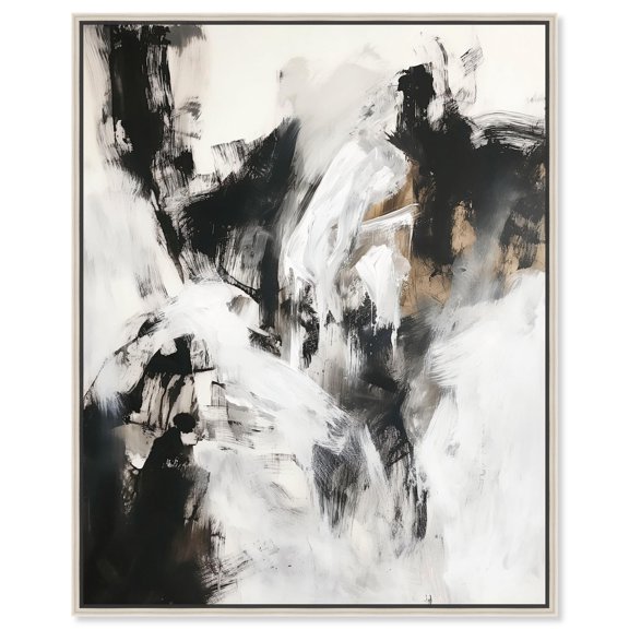 Duality Flux Canvas Modern Boho by Art Remedy, Silver Frame, 36" x 45"