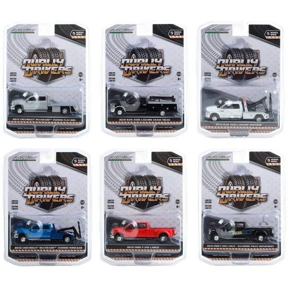 Greenlight Dually Drivers Trucks Series 5 Diecast Model Cars 1/64 Scale 6-Pack