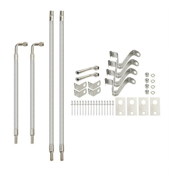 Dually Valve Stem Extenders Kit, Braided Valve Stem Extension Fits 16inch to 19-1/2inch Dual Wheels Tire Valve Extension