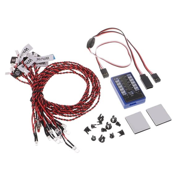 Dualoai 1 / 10 RC Rock Crawler 12 LEDs Flashing Light Cable Kits for