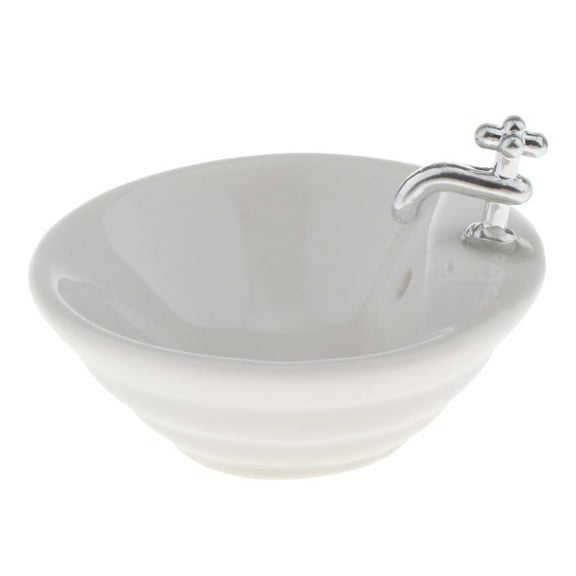 Dualoai 1:12 Miniature Wash Basin Simulation for Doll House Supplies Model Accessory F