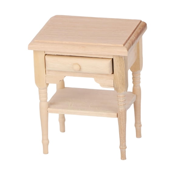 Dualoai 1/12 Scale Bedside Table Model Diorama Scenery Realistic Miniature Furniture