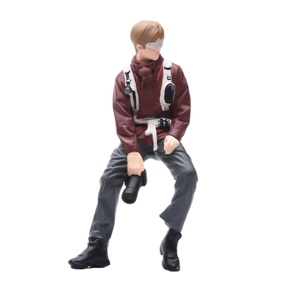 Dualoai 1/18 Man Miniature Figure Photographer Collections Miniature People Figurine