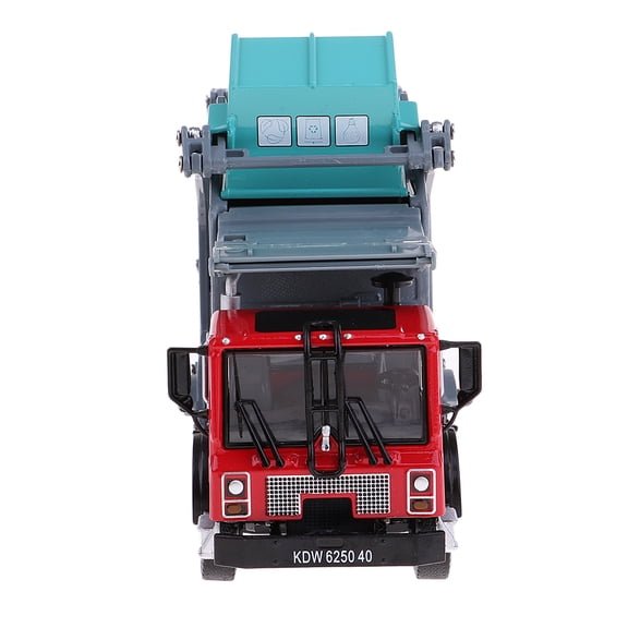 Dualoai 1:24 Die-cast Alloy Waste Disposal Site Recycling Transport Garbage Truck Model