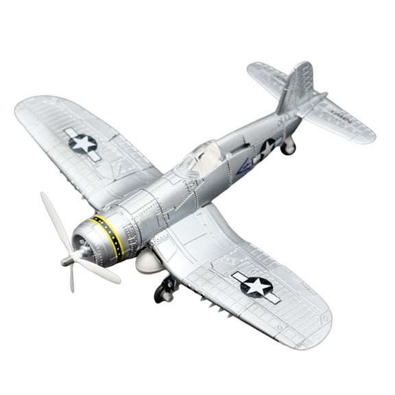 Dualoai 1/48 F4U Assembly Aircraft Model Kit Fighter 4D Model DIY Building Educational Toy Gifts Silver