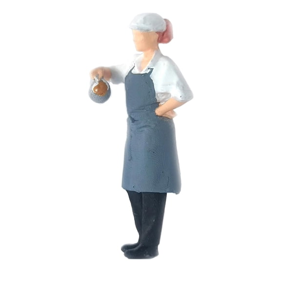 Dualoai 1/64 Chef Doll Street Scene Train Layout Diorama for Fire Wheel Chef Grey 2