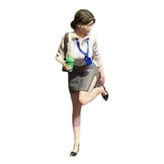 Dualoai 1/64 Girl Figurine Model Dioramas Mini Architectural Figurine for Sand Table white collar
