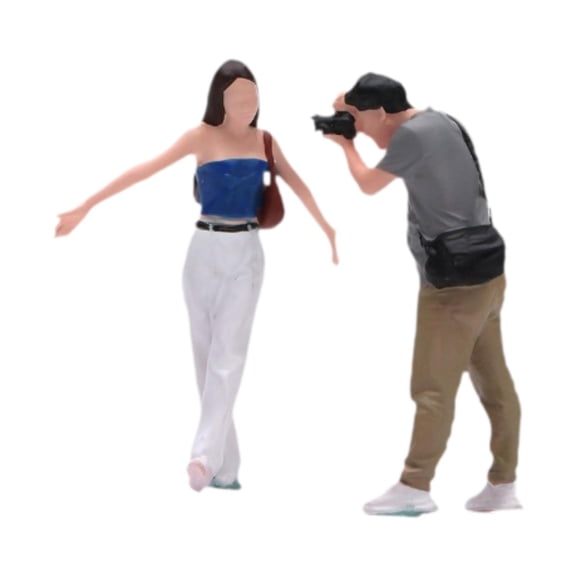 Dualoai 1/64 People Figures Male Female Human Models Tiny People Model Figurines for DIY