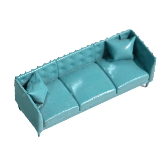 Dualoai 1/64 Scale Sofa Model DIY Scene Layout Decorative Collection Dollhouse Couch Green
