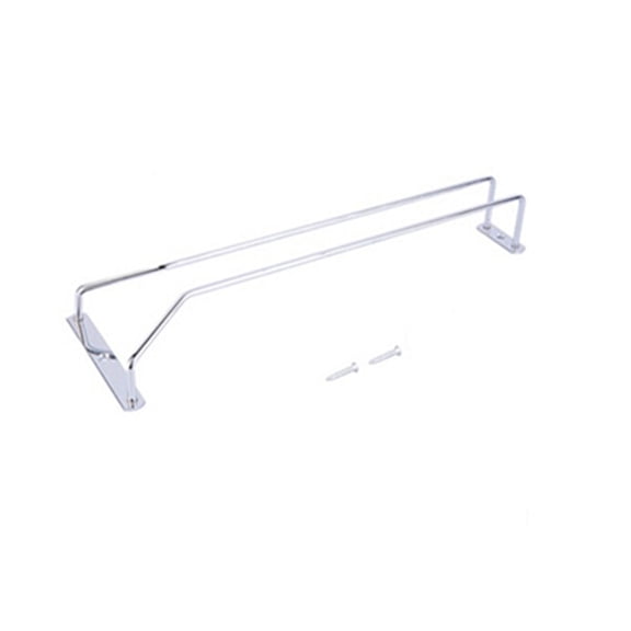 Dualoai 1-Row Kitchen Glass Cup Goblet Shelf Storage Rack Hanging Stemware Holder